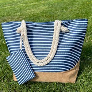 Beach Bag with pockets/waterproof bag/Tote Bags with zipper/Bridal Party Gift
